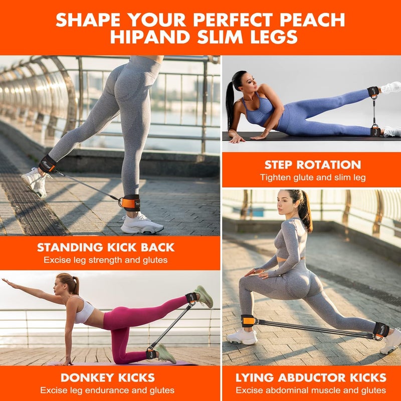 HPYGN Ankle Resistance Bands with Cuffs for Leg and Glute Training - Exercise Equipment for Kickbacks and Hip Exercises - Image 4